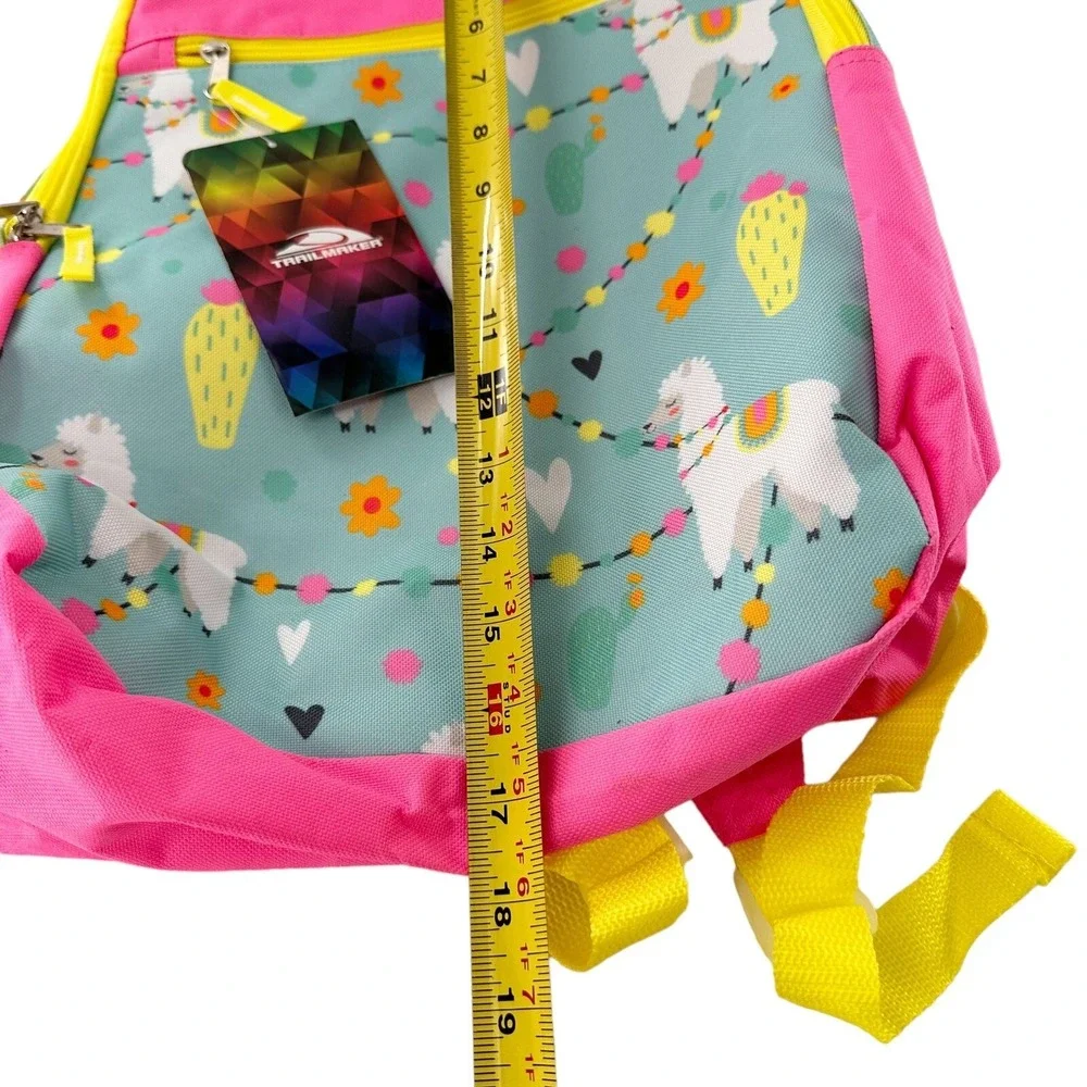 Trailmaker Girls'‎ LLAMA Backpack Adjustable Padded Straps School Pink 17 inch a